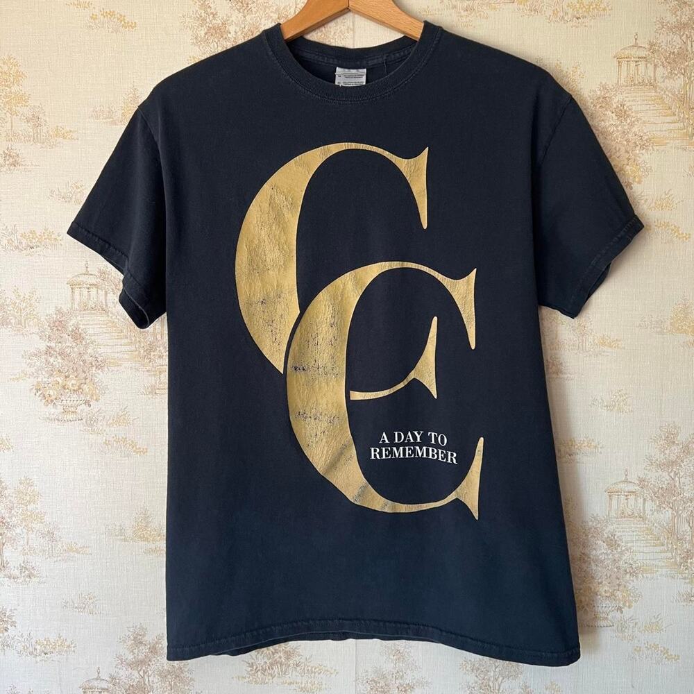 Day To Remember Common Courtesy Tee | Faded Black Band Shirt | Size M